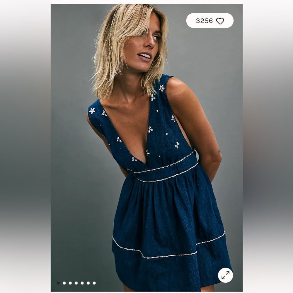 Free People Aultry Embellished Mini Dress